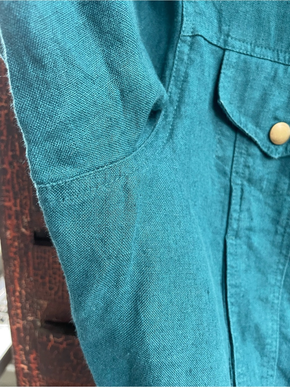 Calico Cropped Linen Jacket - Picture 2 of 5
